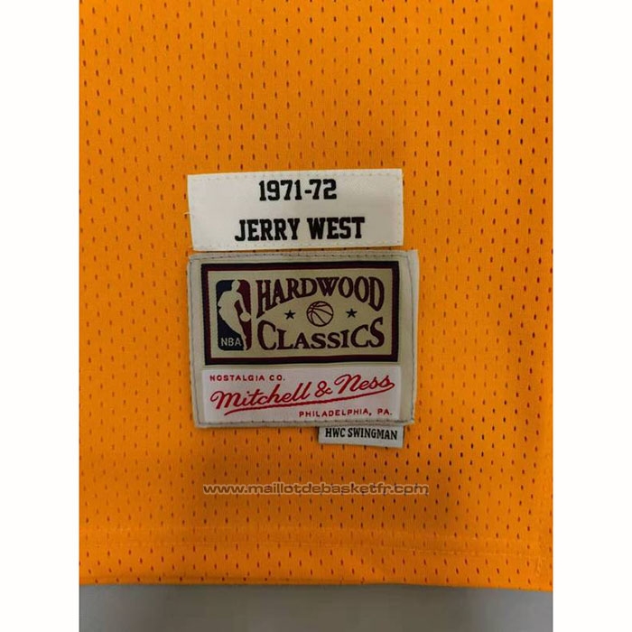 Maillot Los Angeles Lakers Jerry West #44 Mitchell & Ness 1971-72 Jaune